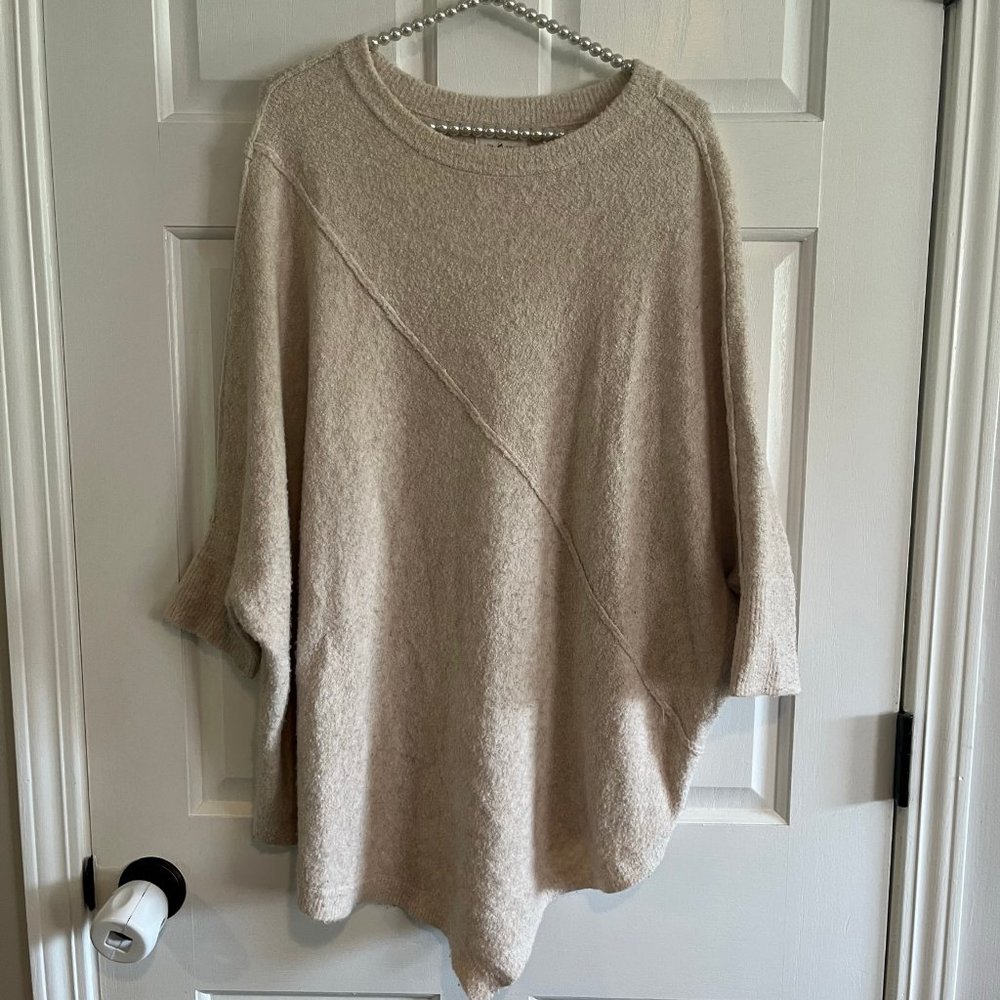 Lou & Grey Ladies Oversized Crew Neck Poncho Style Knit Sweater Size XS/S